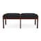 Lesro Lenox Wood 2 Seat Bench Wood Frame, Walnut, MD Black Upholstery LW2001 - alternate 1